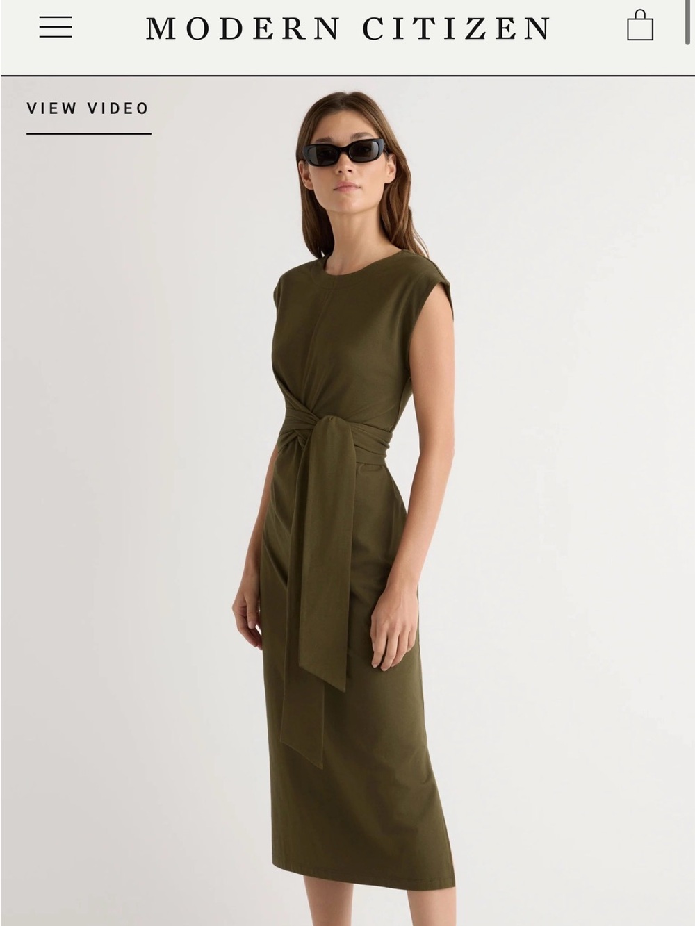 Modern Citizen Olive Fei Fei Midi Dress M